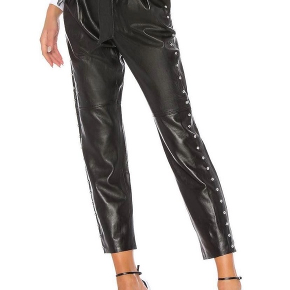 Camila Coelho Cady Black Leather pants - size small- BNWT - Picture 3 of 3